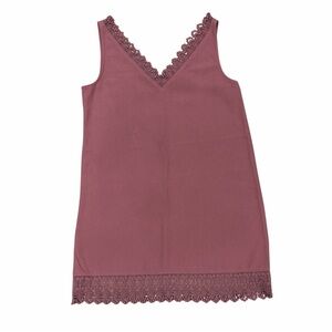 Leith Mauve Lace Trim Dress